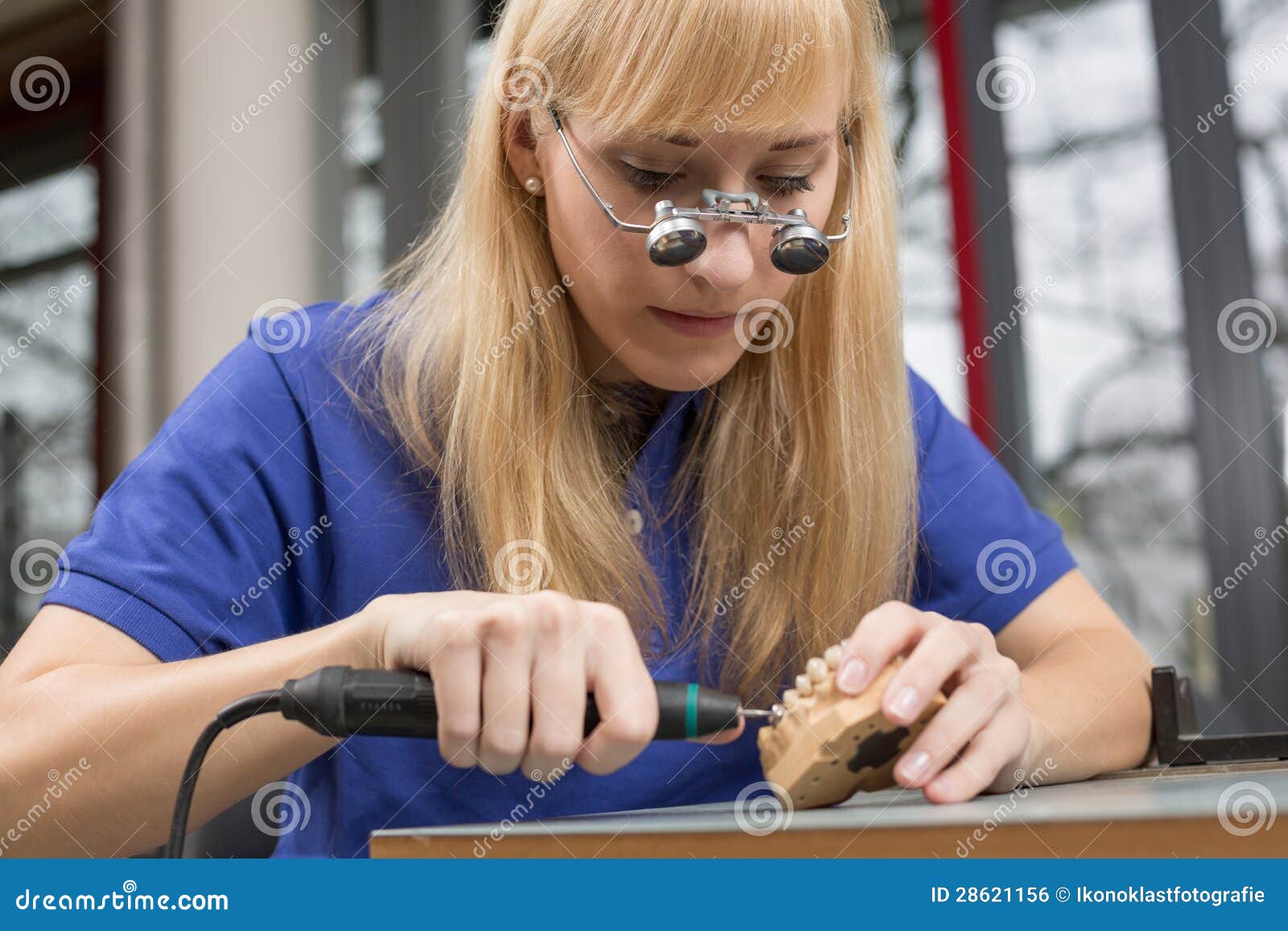 Dental Technician Polishing Gold Tooth Stock Photo Image of implant