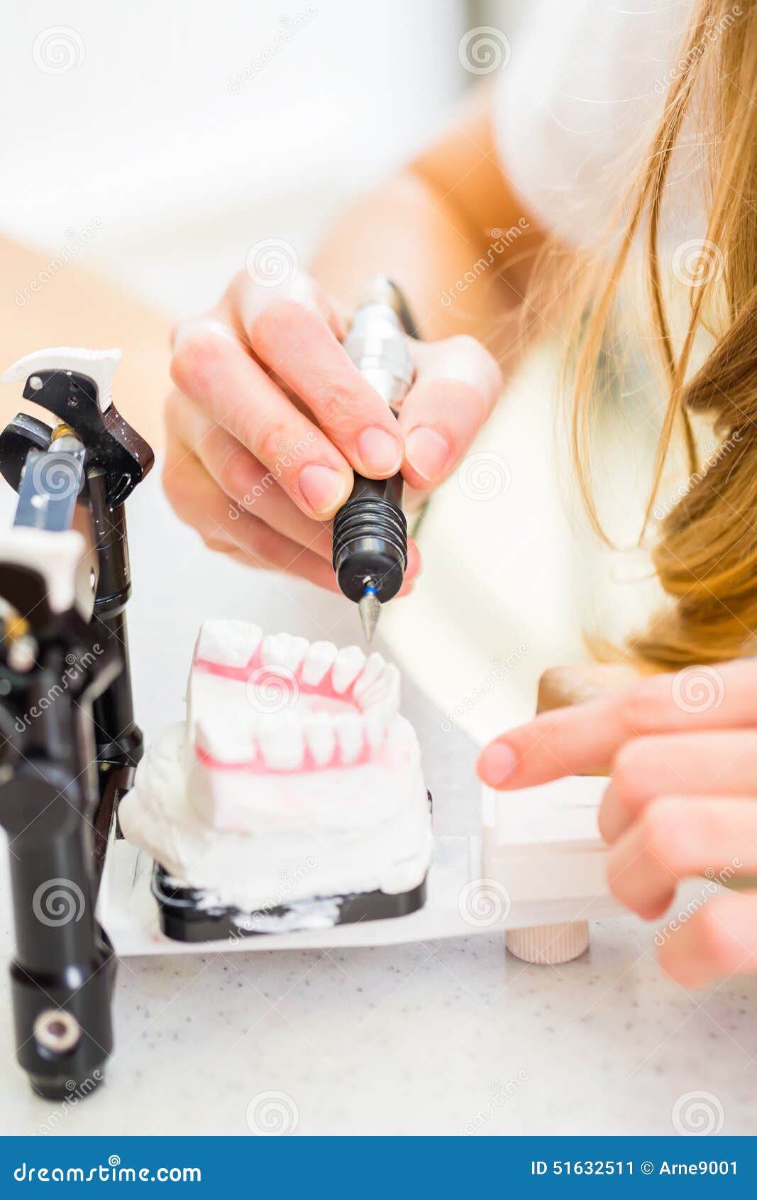 Dental Technician Producing Denture Stock Image Image of occupation