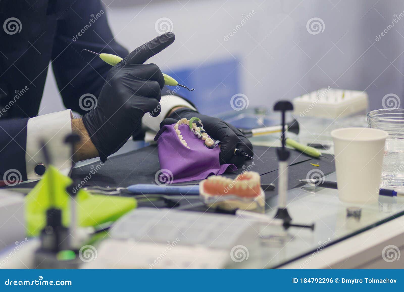 Dental Technician or Prosthesis Worker Stock Photo Image of
