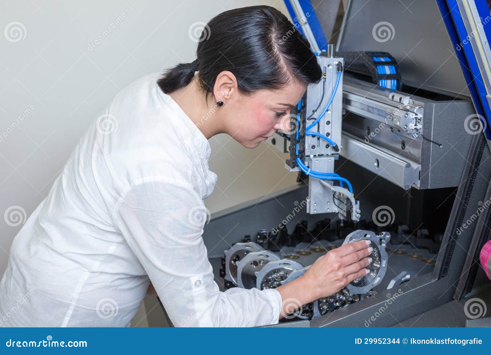 Technician in a Dental Lab Working at a Drilling or Milling Machine Stock Photo Image of