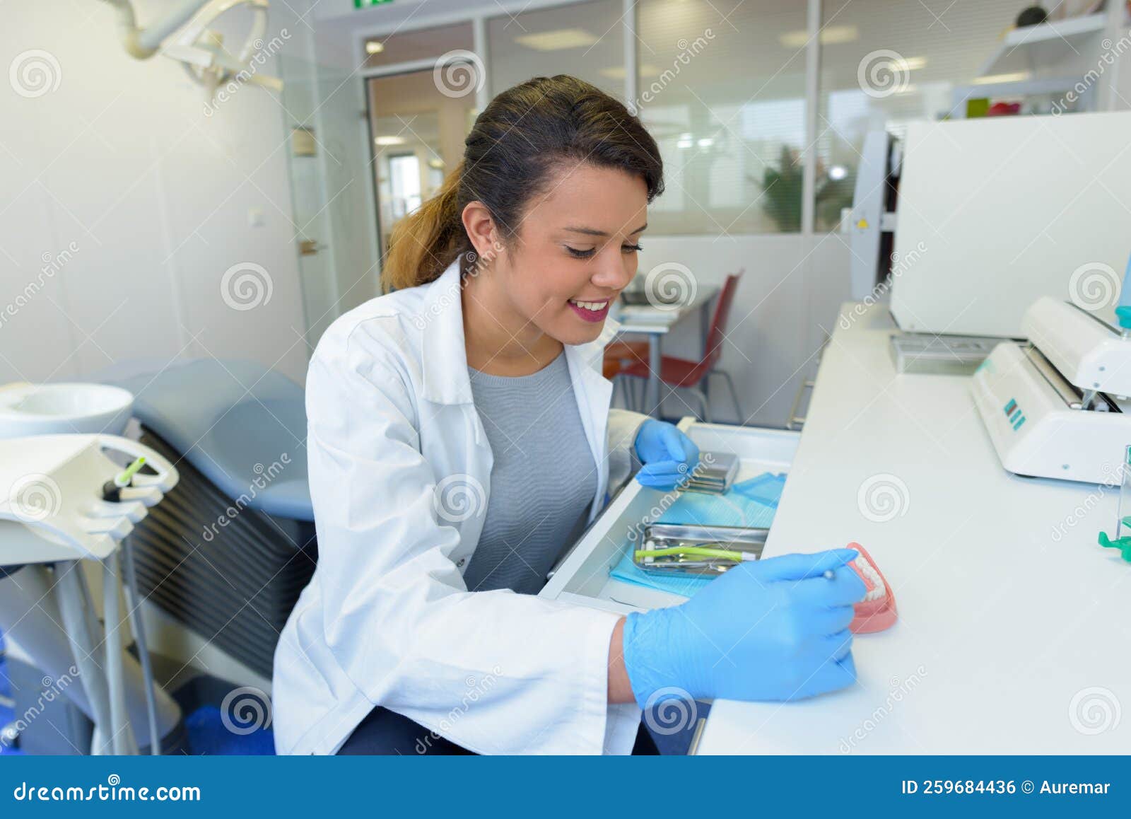 Dental Technician Working on Prosthesis Stock Photo Image of bite