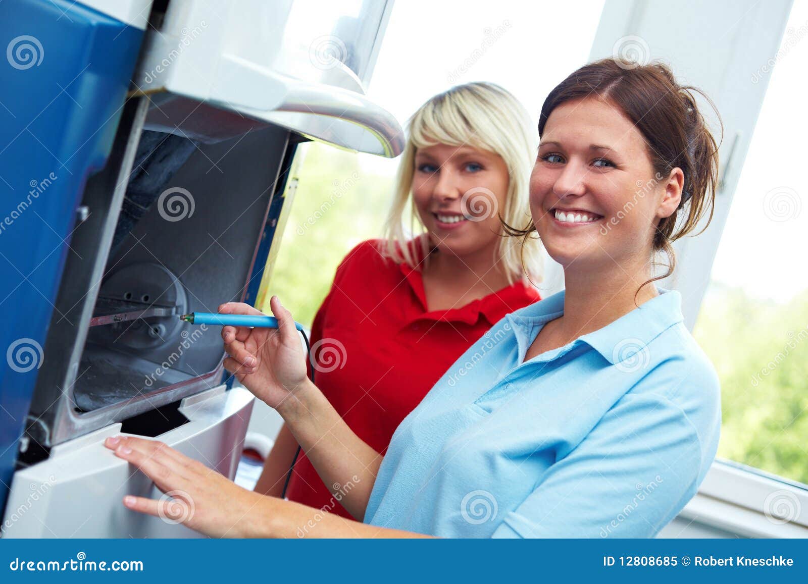 Dental Technicians on a CADCAM Stock Image Image of modern, drill