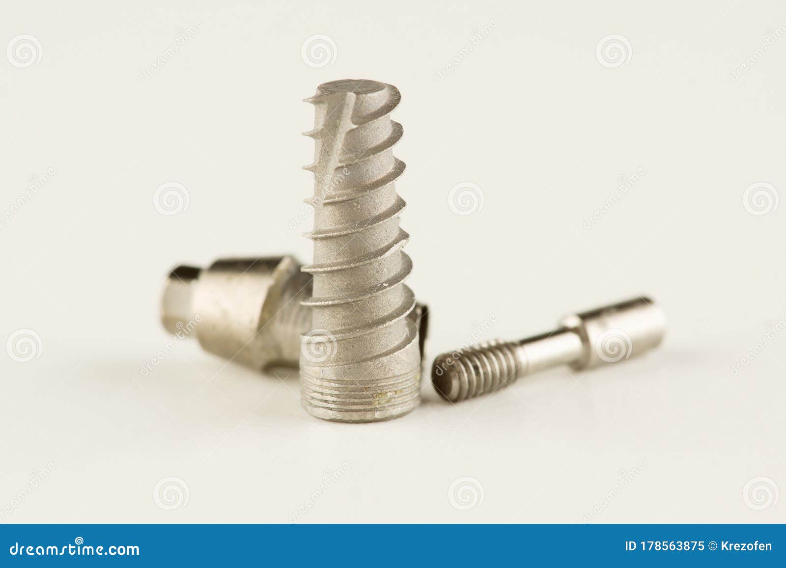 Dental Titanium Implant with Locking Elements Stock Image Image of