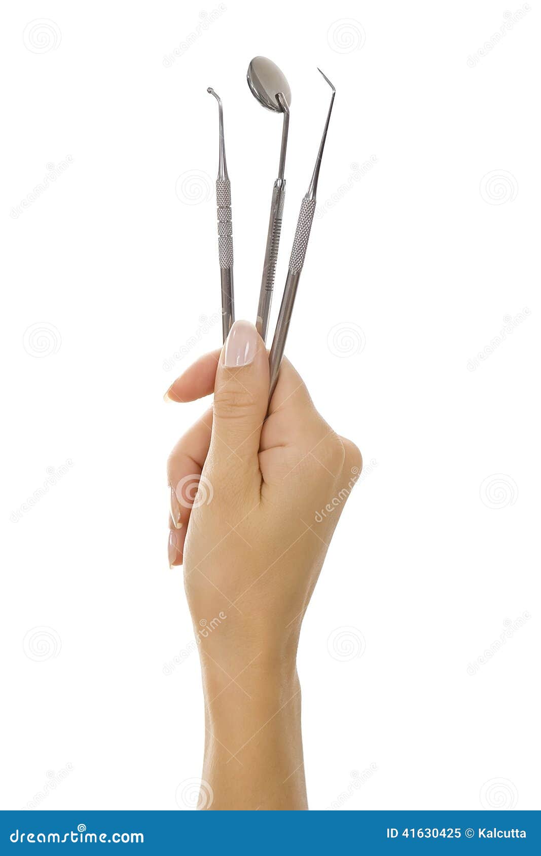 Dental Tools in Hand, Isolated on White Stock Image Image of group