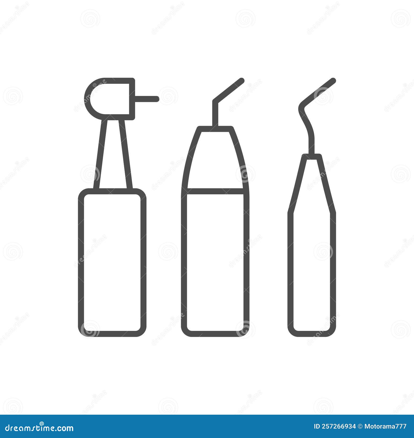 Dental Tools Line Outline Icon Stock Vector Illustration of dentistry