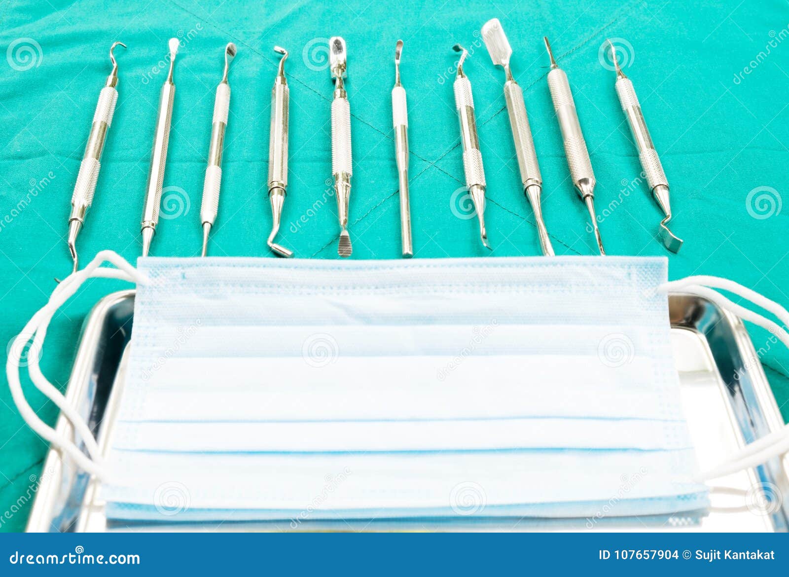 Dental tools surgical kit. stock photo. Image of steel 107657904
