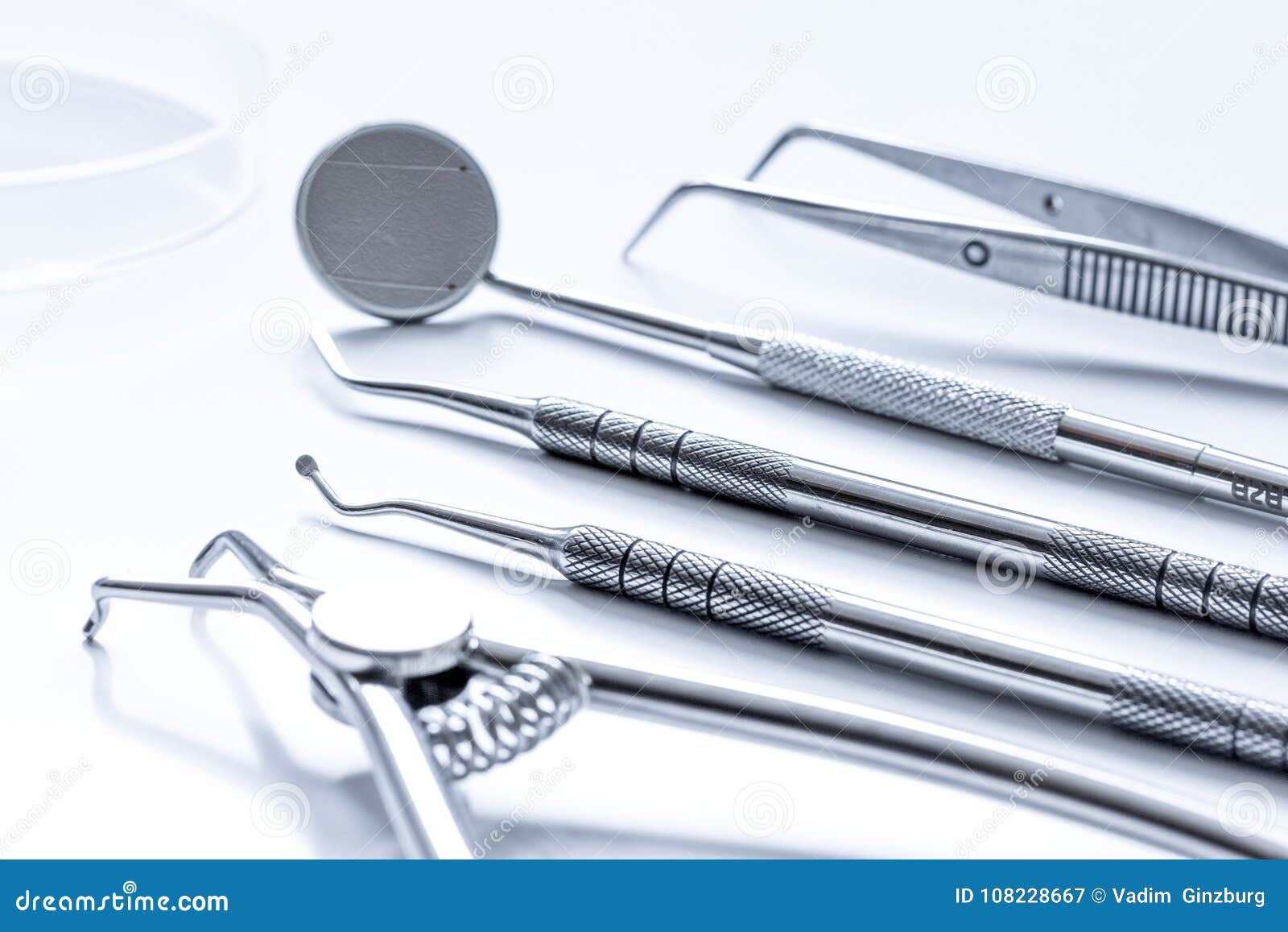 Dental Tools on White Background Close Up Stock Image Image of clinic
