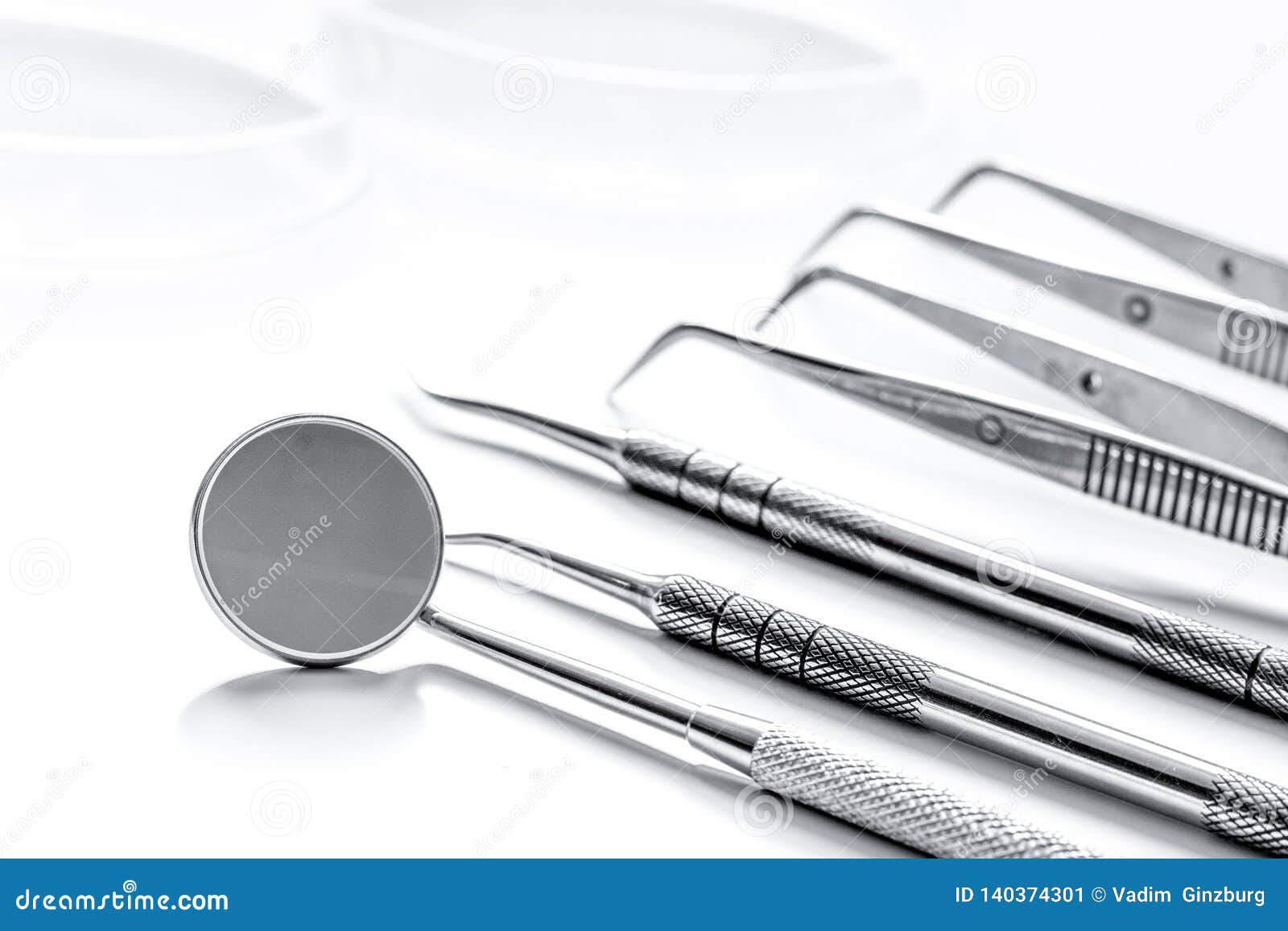 Dental Tools on White Background Close Up Stock Image Image of