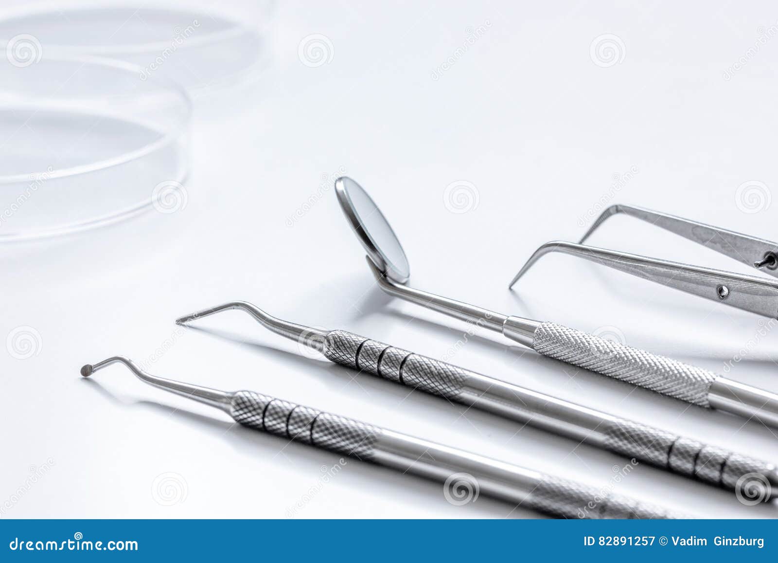 Dental Tools on White Background Close Up Stock Image Image of clinic