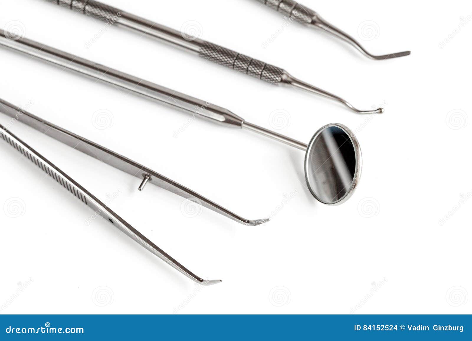 Dental Tools on White Background Top View Stock Photo Image of metal