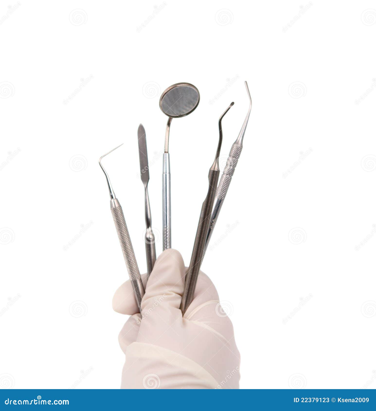 Dental tools in your hand stock image. Image of isolated 22379123