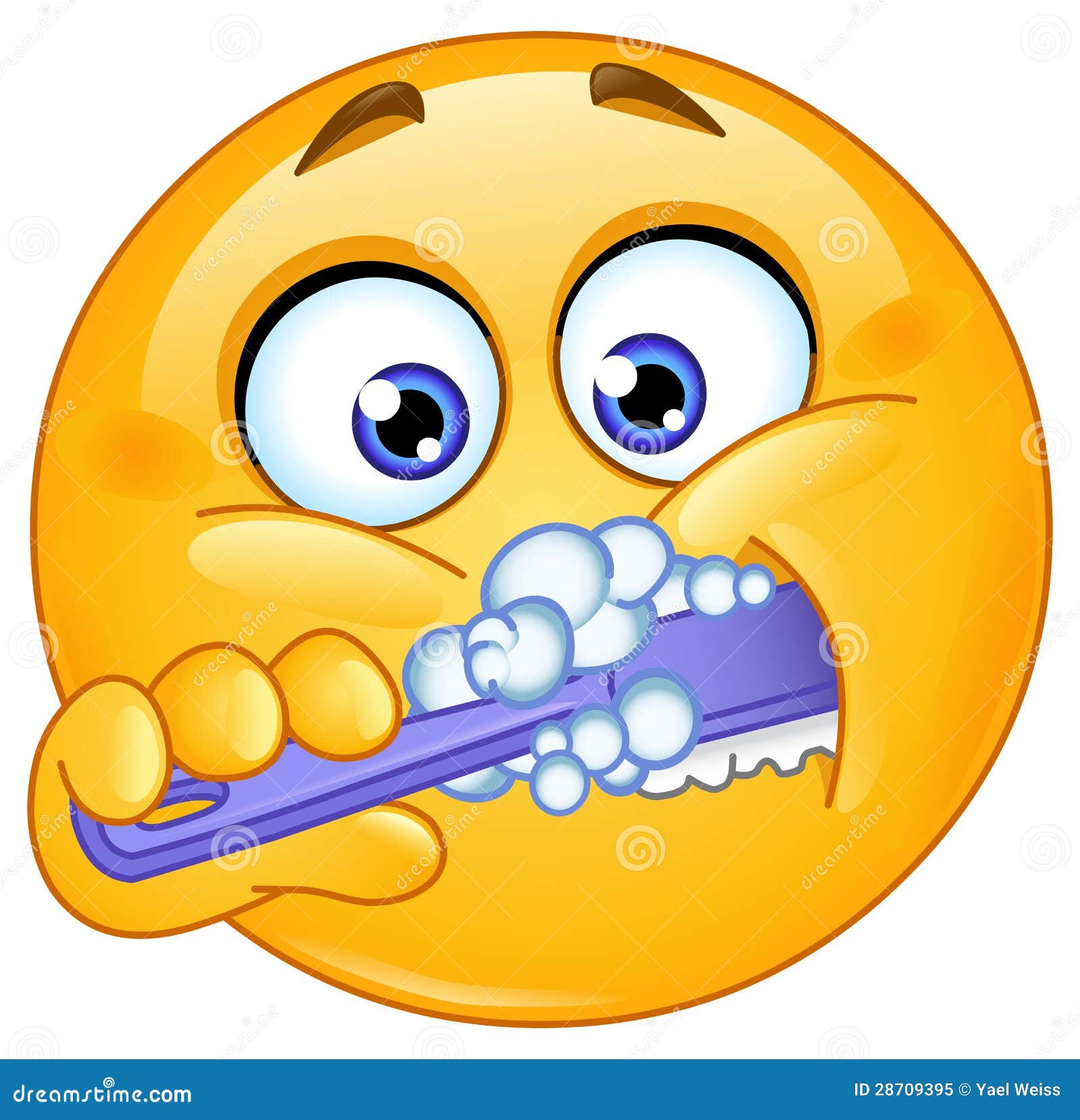 Dentes De Escovadela Do Emoticon Ilustração do Vetor Ilustração de