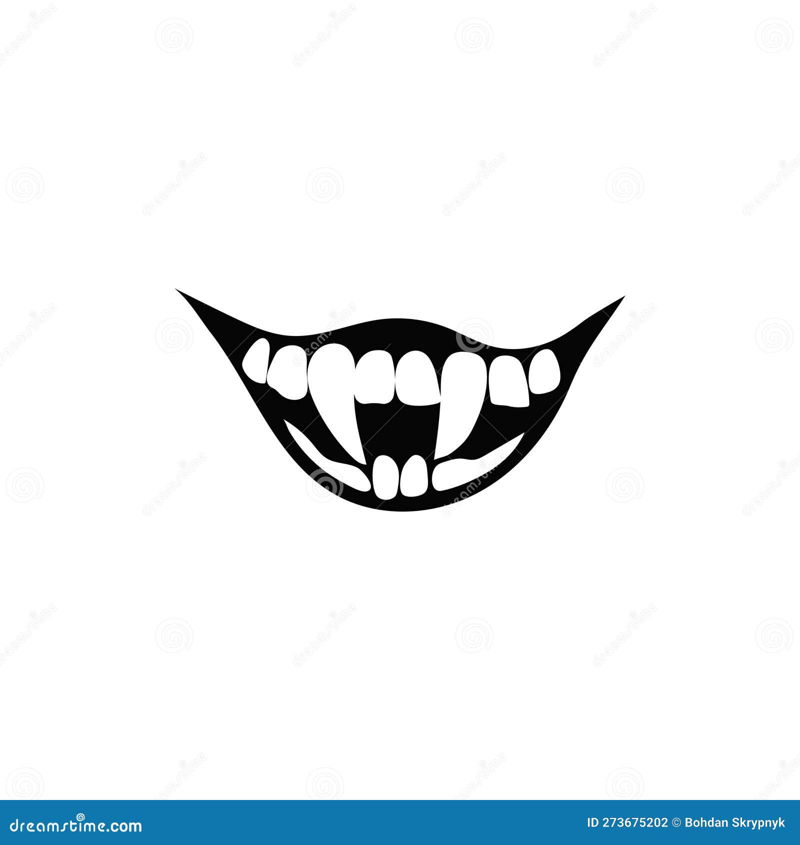 Ícone Vetor Boca Monstro Mandíbulas Assustadoras Sorriem Com Dentes Brancos  vetor(es) de stock de ©Seamartini 483411208