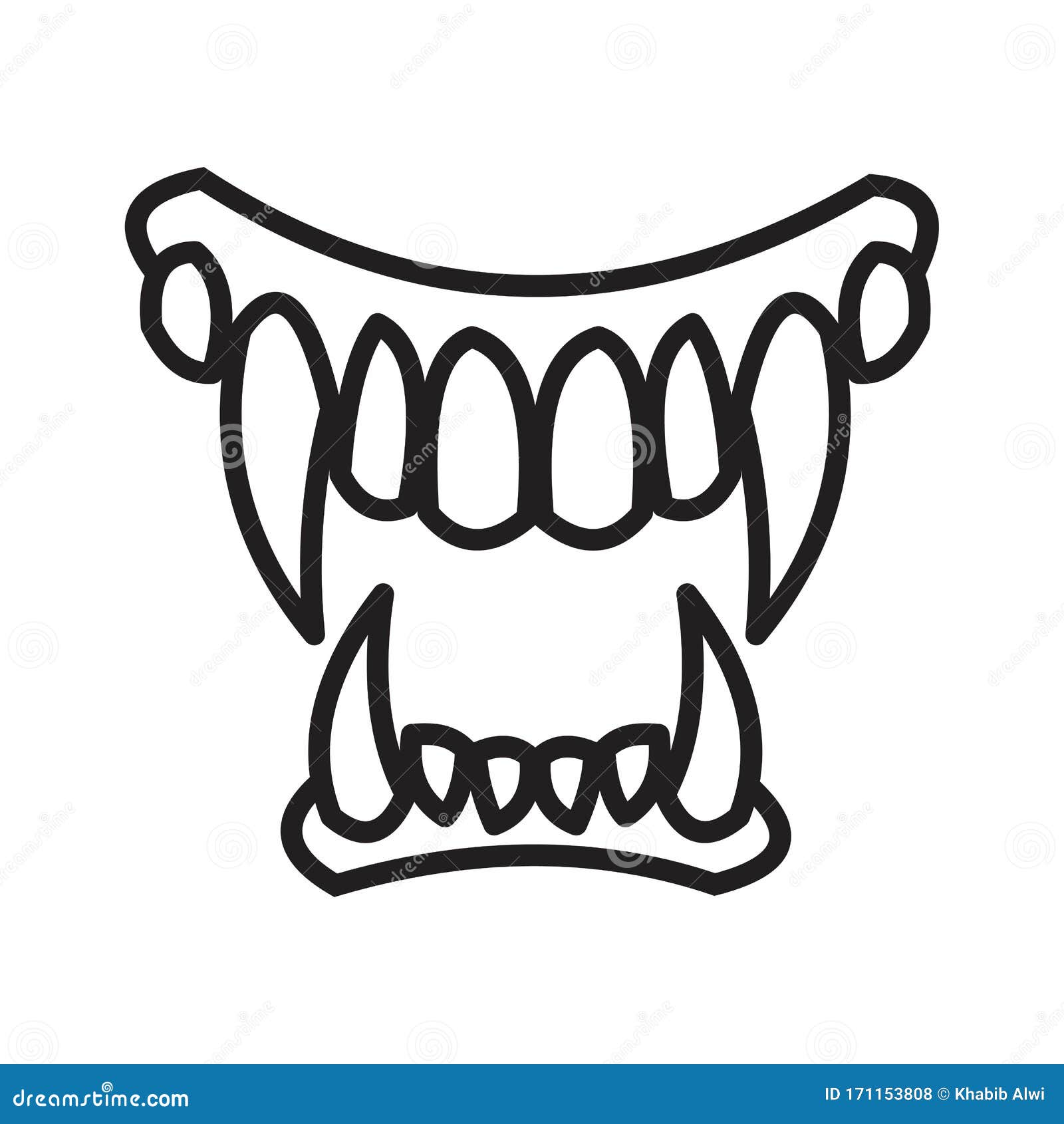 dentes de vampiro de desenho animado e balão de pensamento como um adesivo  desgastado 8805975 Vetor no Vecteezy