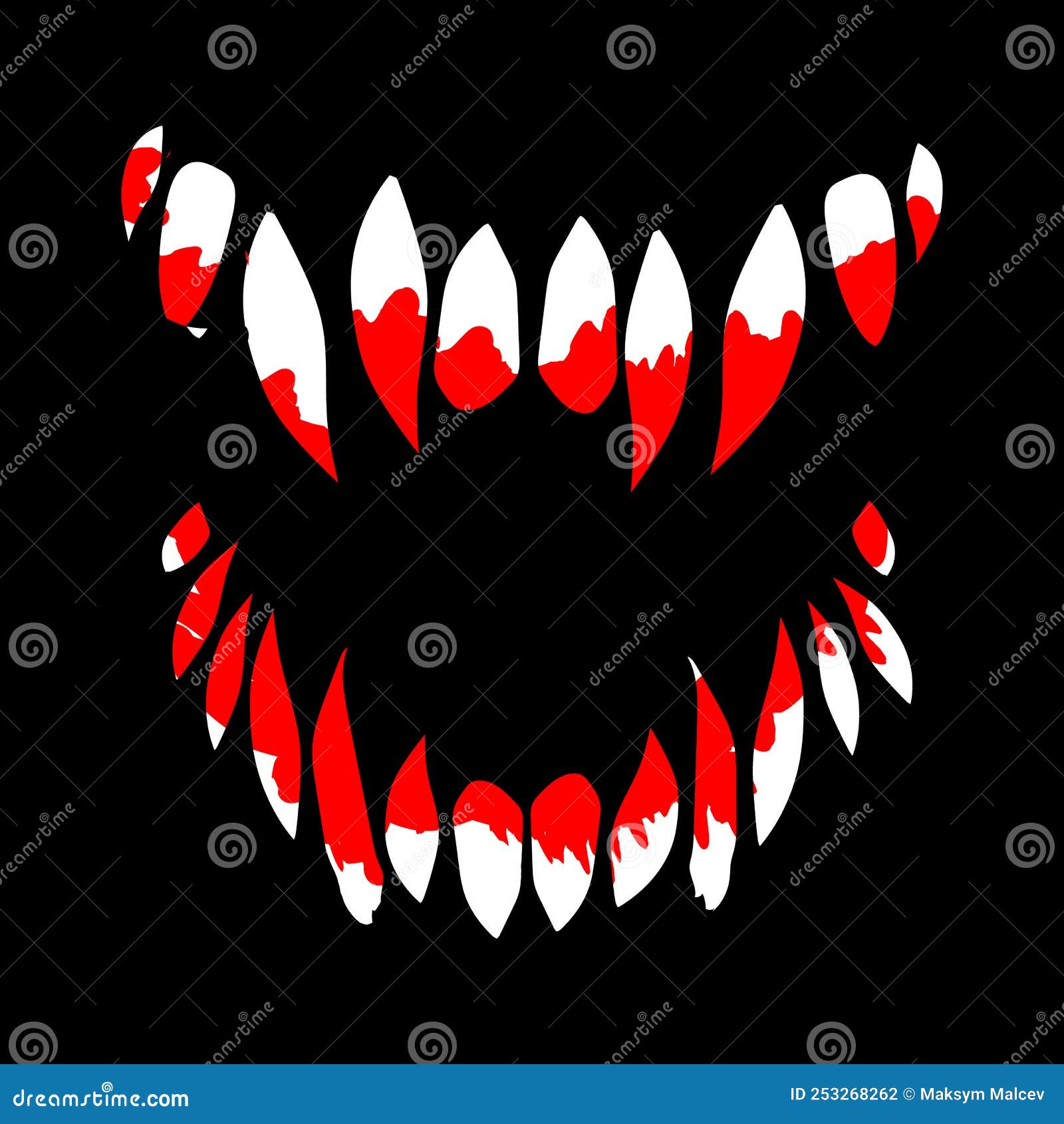 Vampiro Dentes Vetor Isolado Fundo Preto imagem vetorial de Maximlacrimart©  443089504