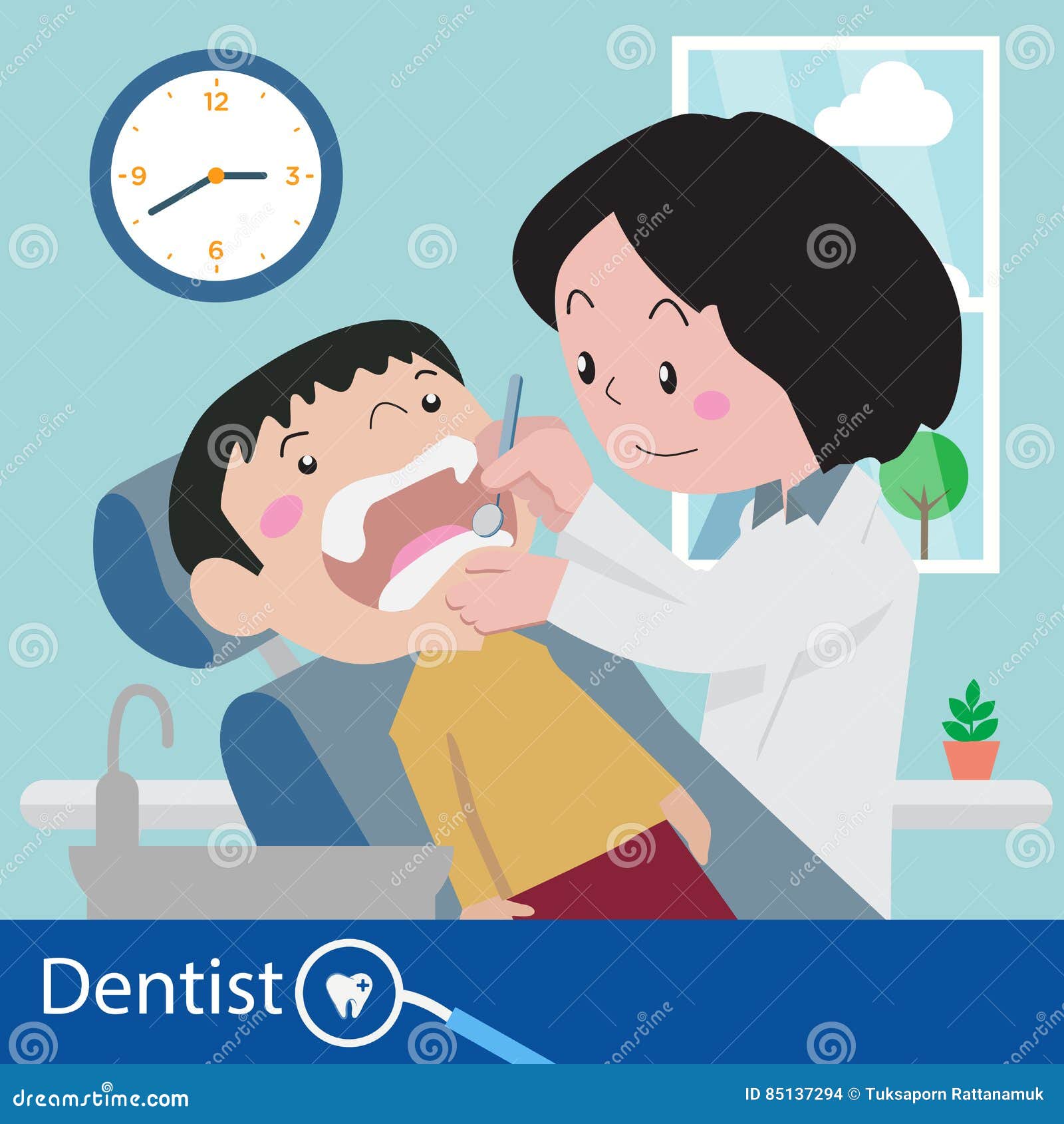 Dentist Chair during a Dental Vector Stock Vector Illustration of