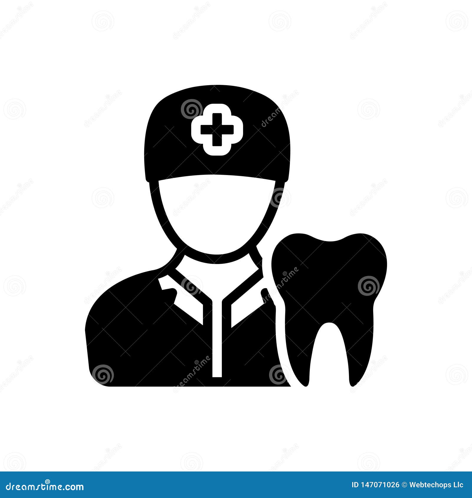 Black Solid Icon for Dentist, Dental and Checkup Stock Vector