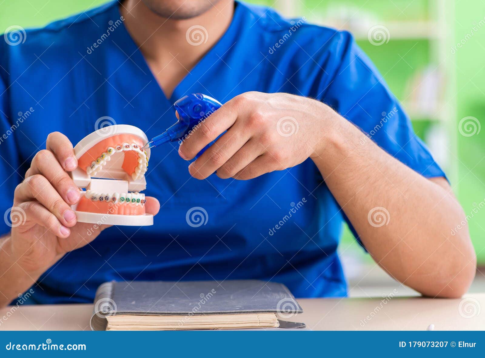 Dentist Doctor Working on New Tooth Implant Stock Image Image of medicine, caries 179073207