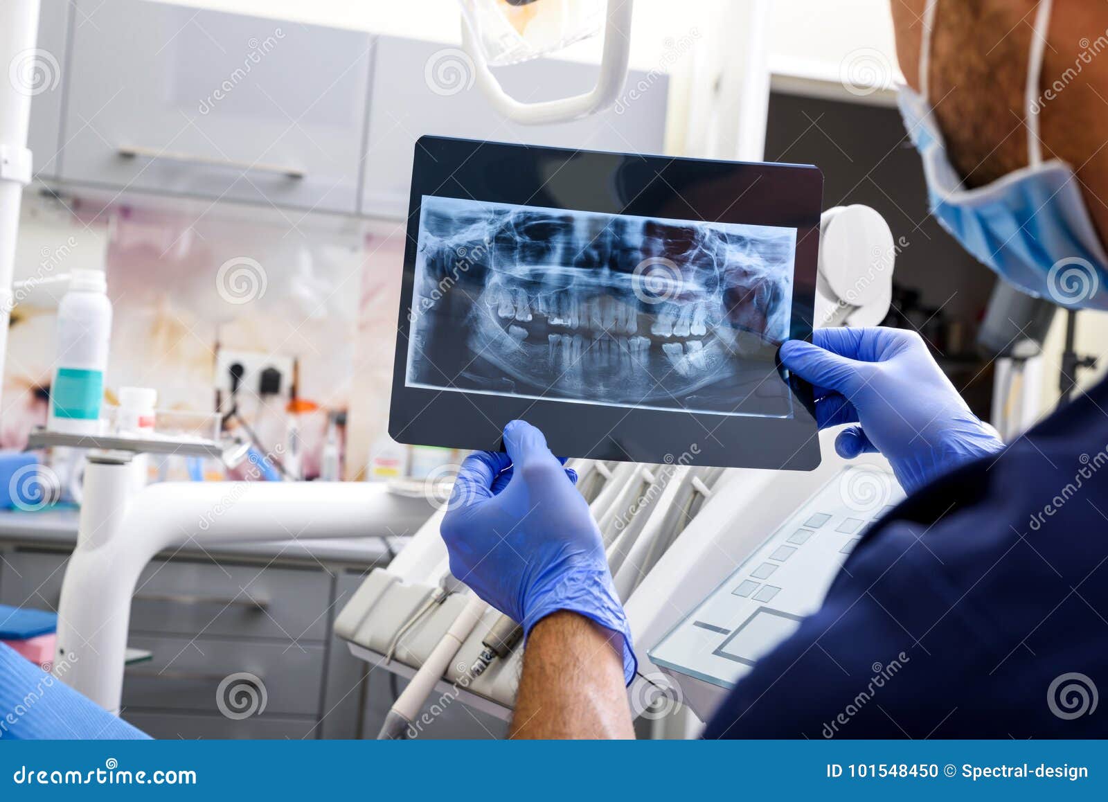 A Dentist Explaining a XRAY Image Stock Photo Image of explaining