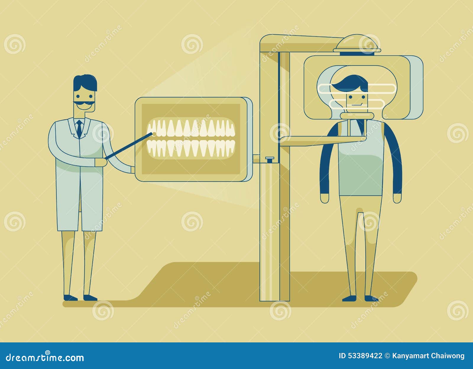 Dentist Getting Patient S Teeth Xray Stock Vector Illustration of