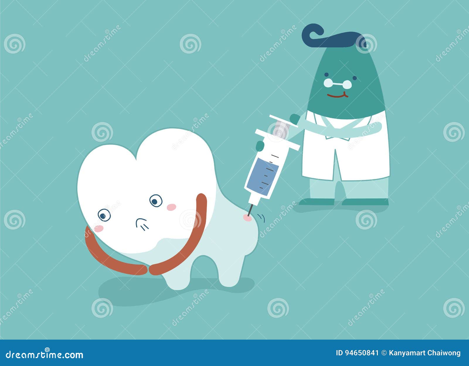 dentist going to inject tooth, concept of dental