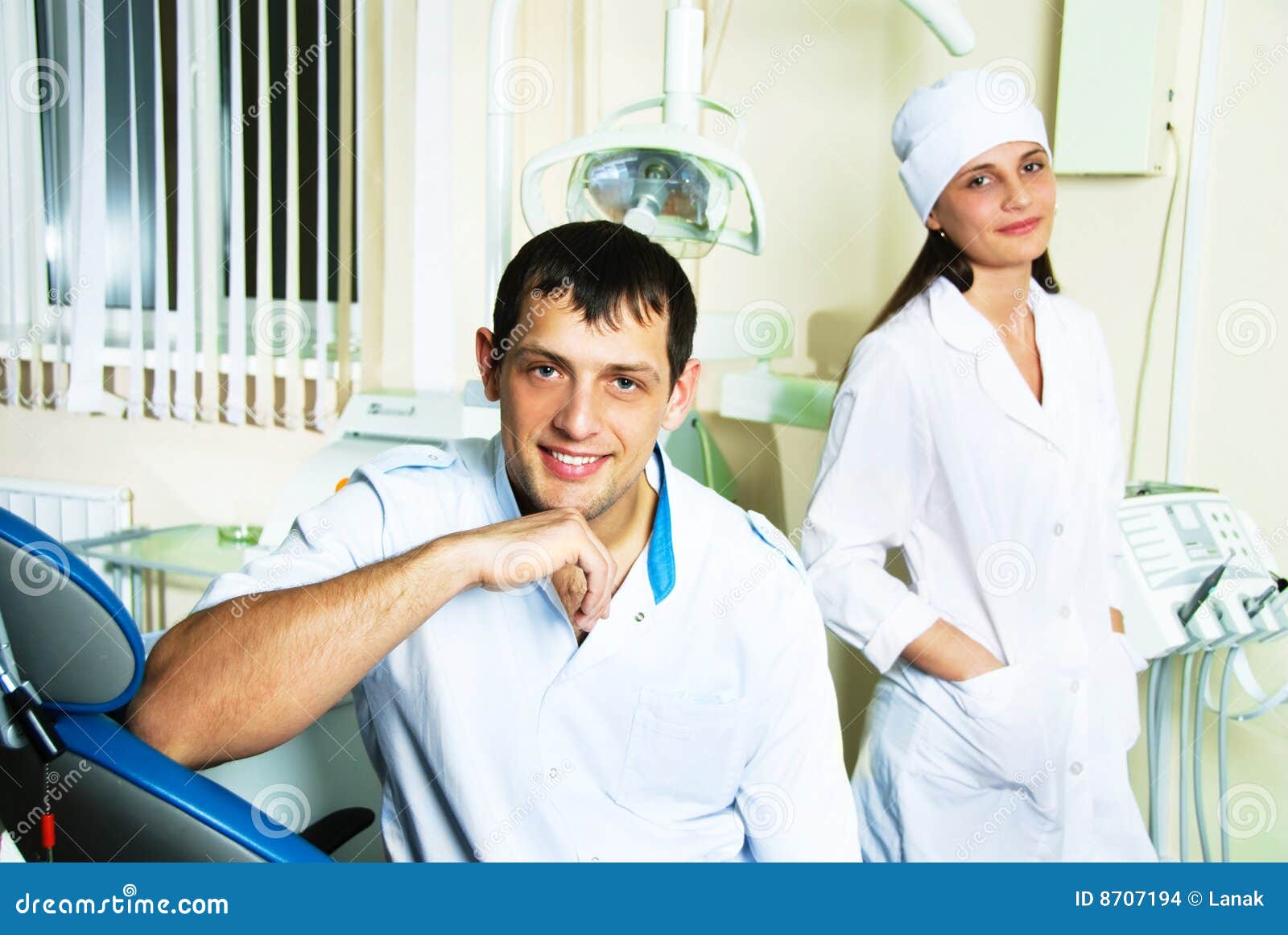 Dentist and His Assistant in the Office Stock Photo Image of