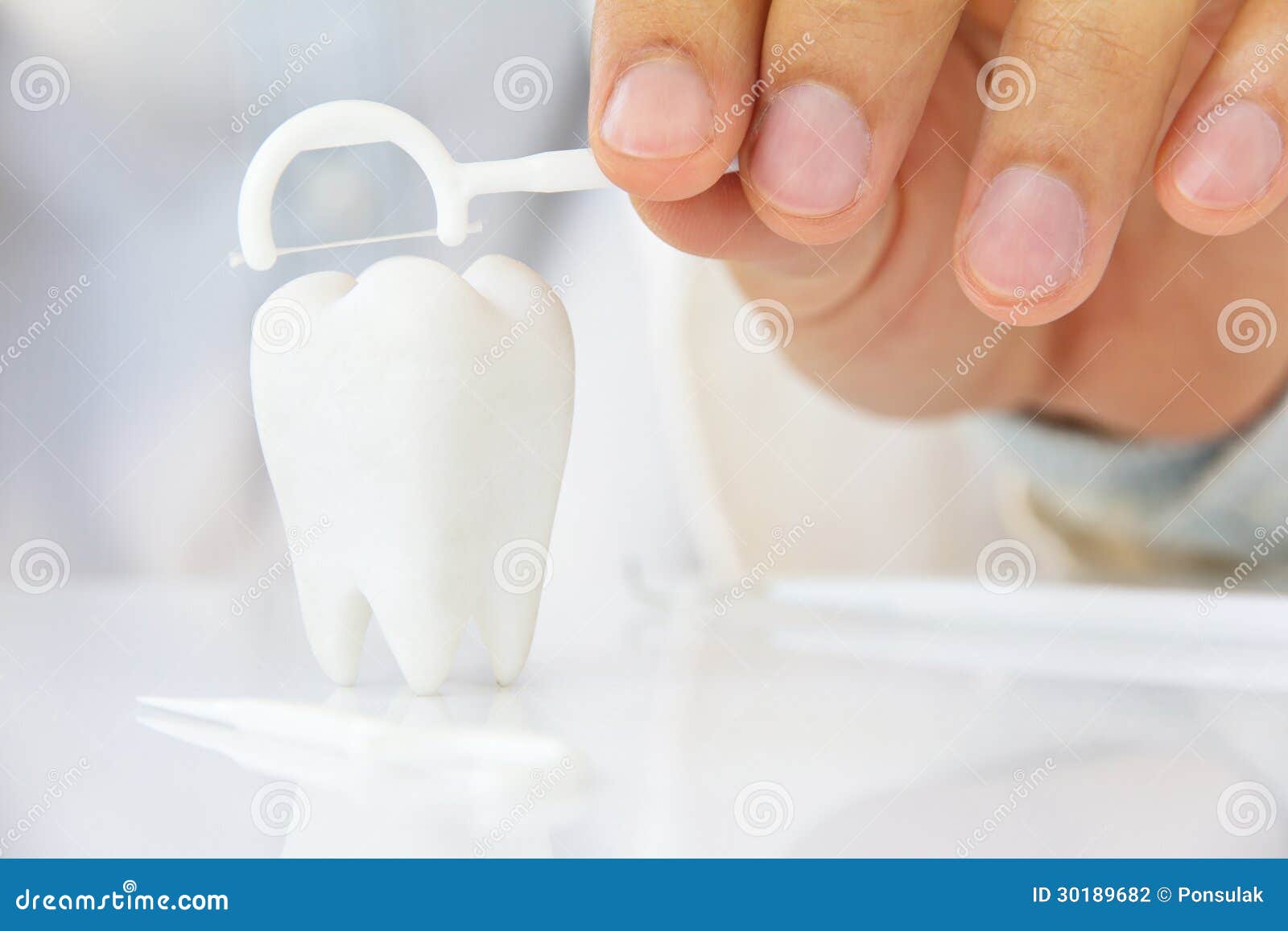 Flossing teeth concept stock photo. Image of molar, model 30189682