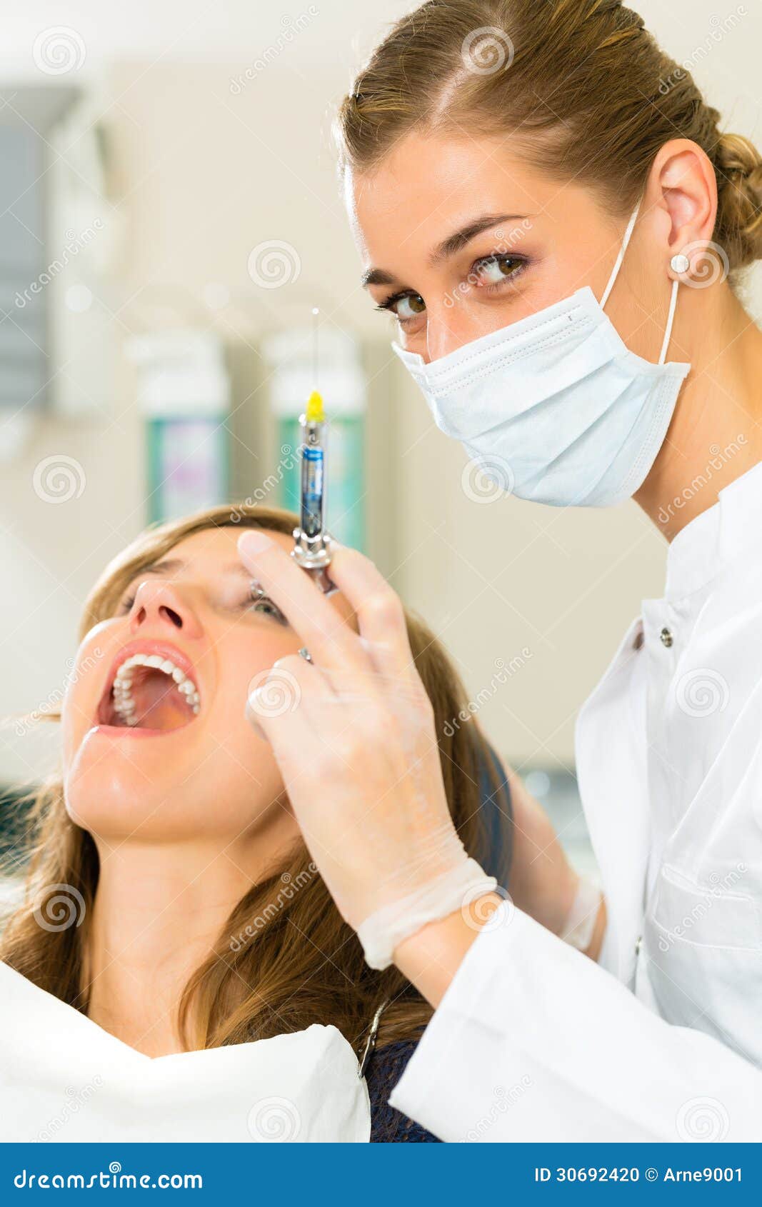 Dentist Holding A Syringe Stock Photo Image 30692420