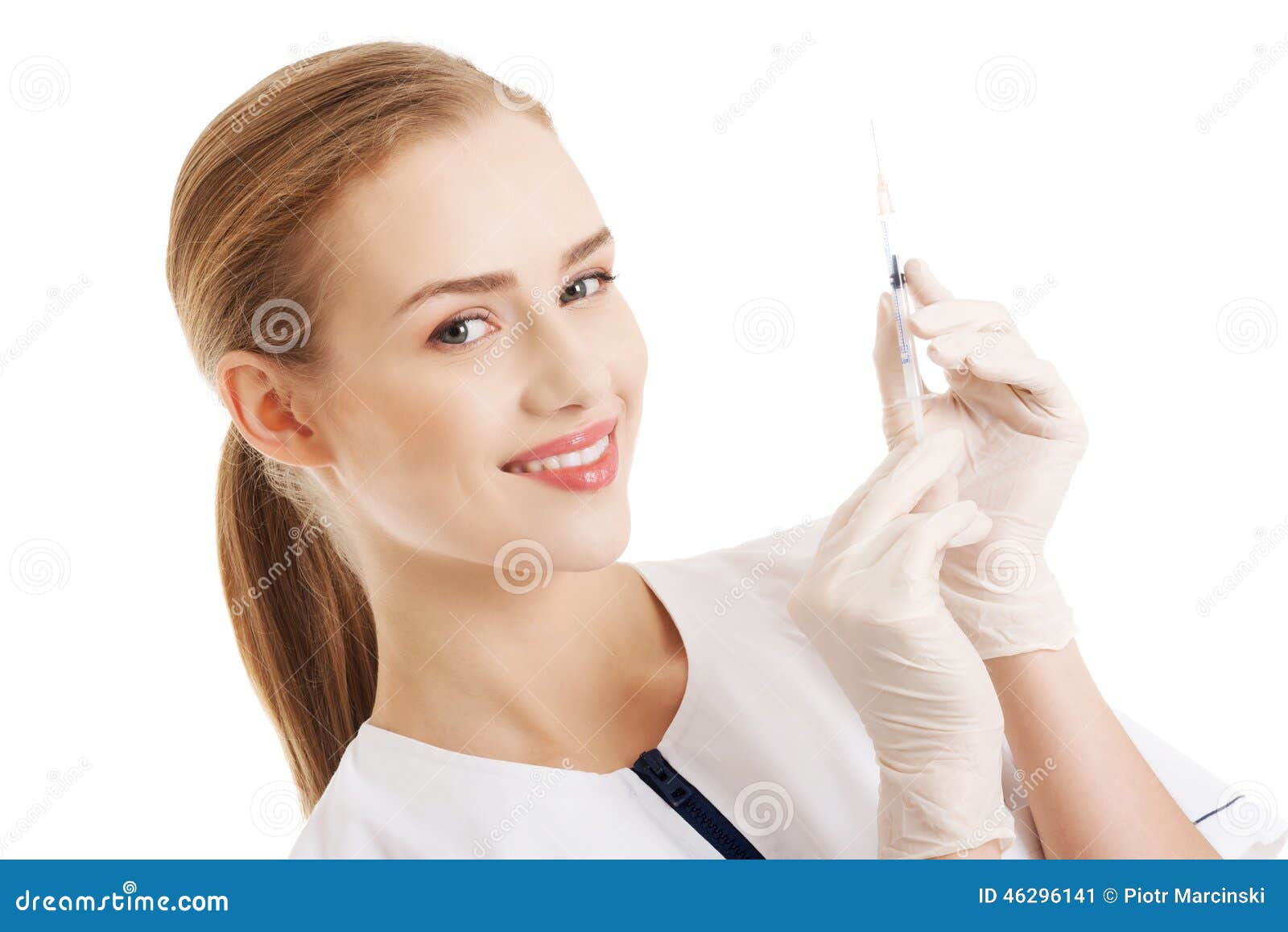 Dentist Holding A Syringe Stock Image Image Of Hand 46296141