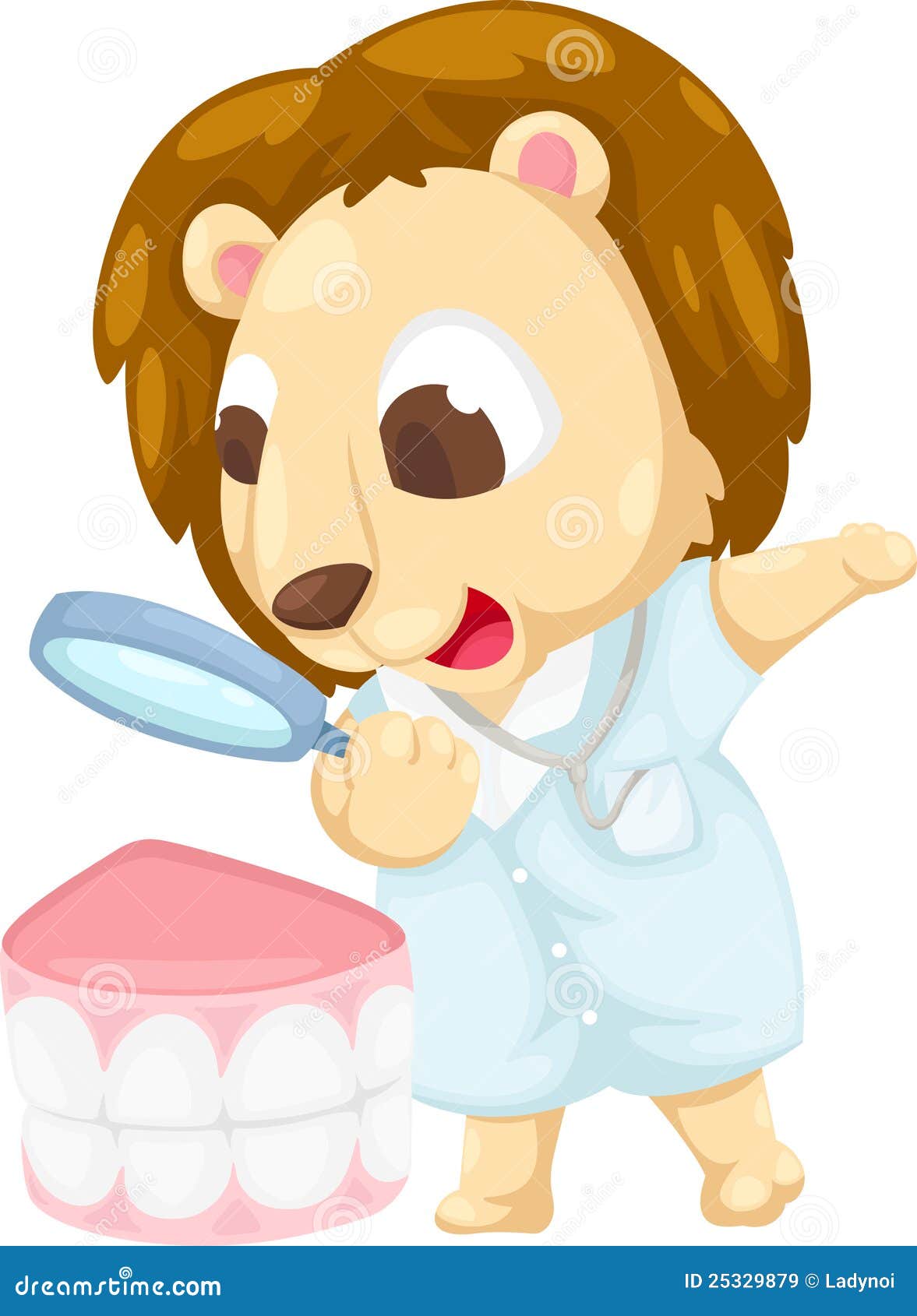 Dentist lion vector stock vector. Illustration of bone 25329879
