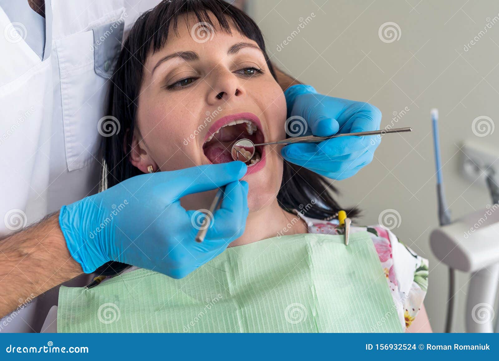 The Dentist Makes Patients Prophylactic Examination Stock Photo Image