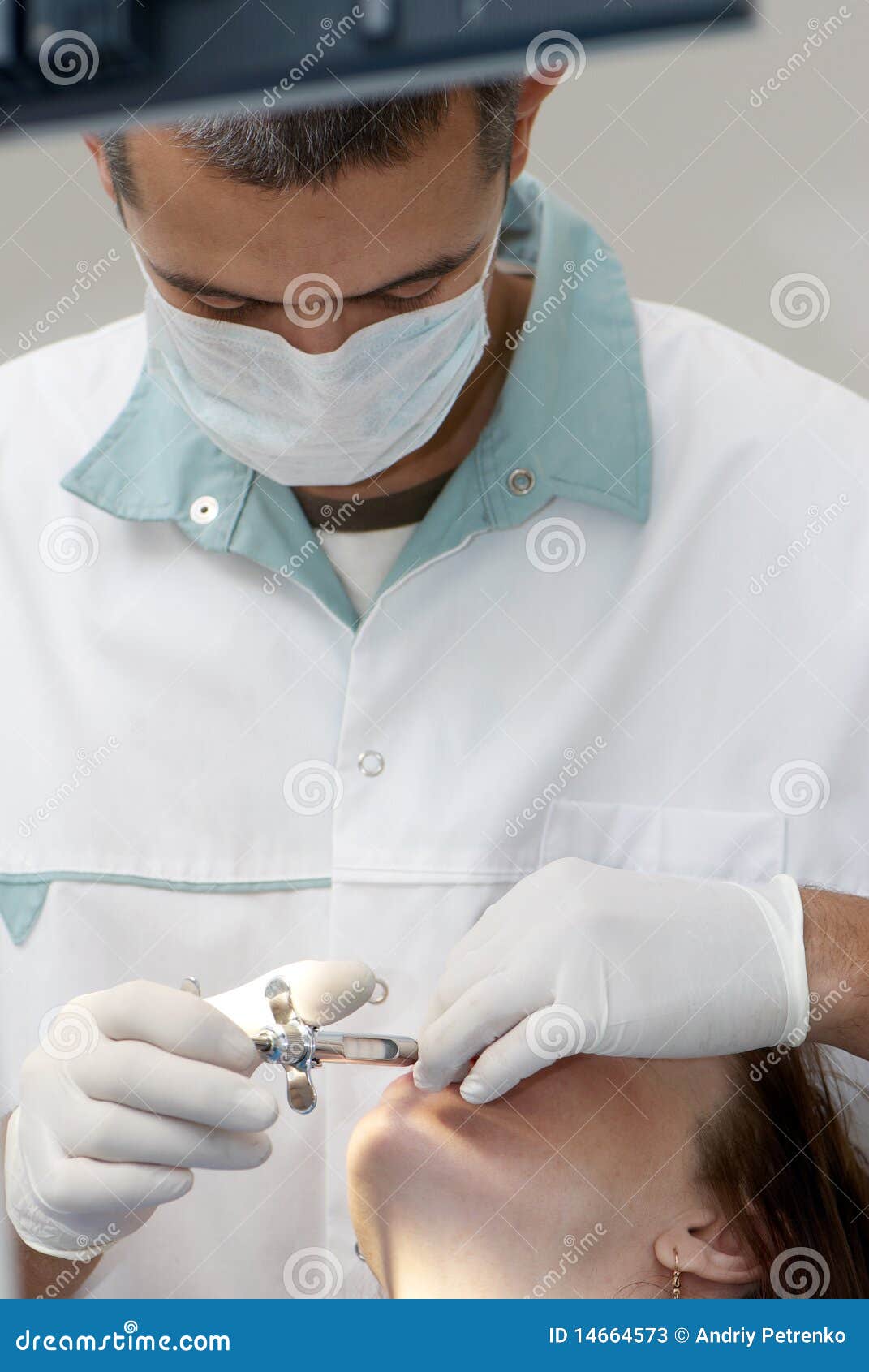 Dentist Making Anesthetic Injection Stock Image Image of healthy