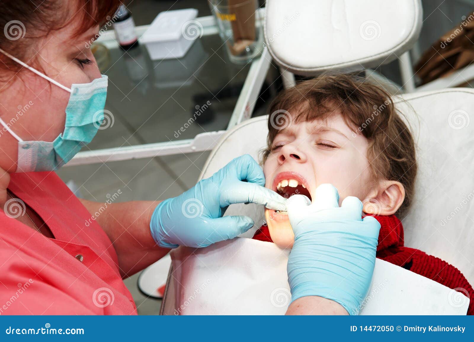 At Dentist Medic Orthodontic Doctor Stock Photo Image of child