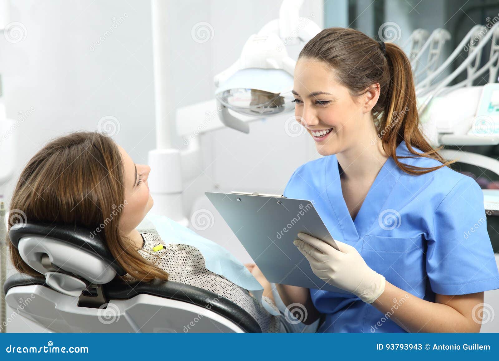 dentist with medical history asking to a patient