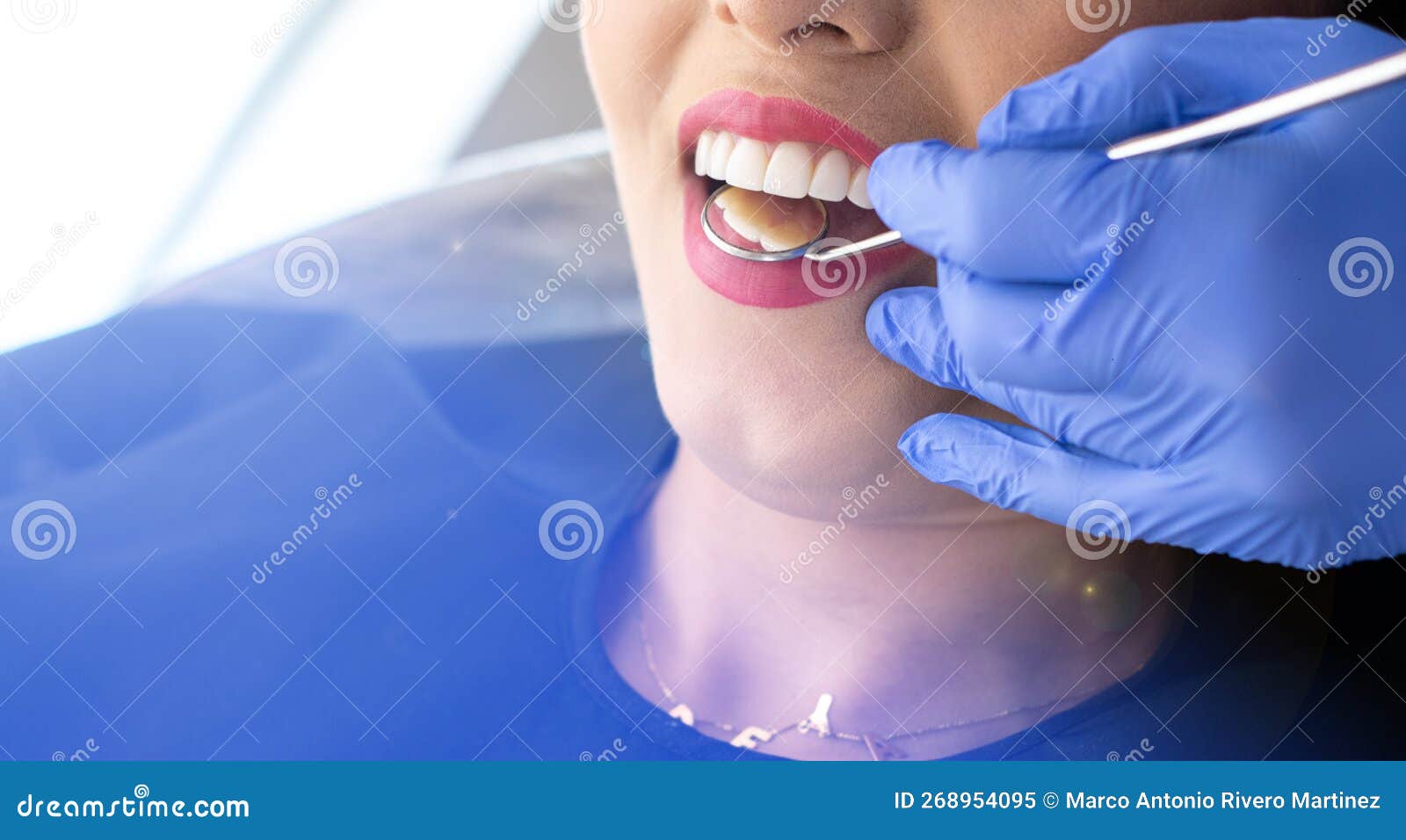 Dentist with a Mirror Checking Teeth Stock Image Image of enamel