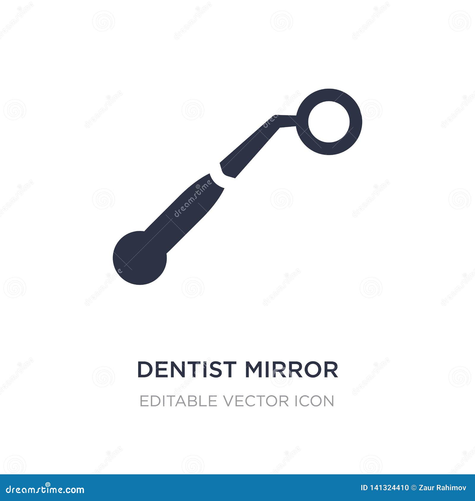 Dentist Mirror Icon on White Background. Simple Element Illustration