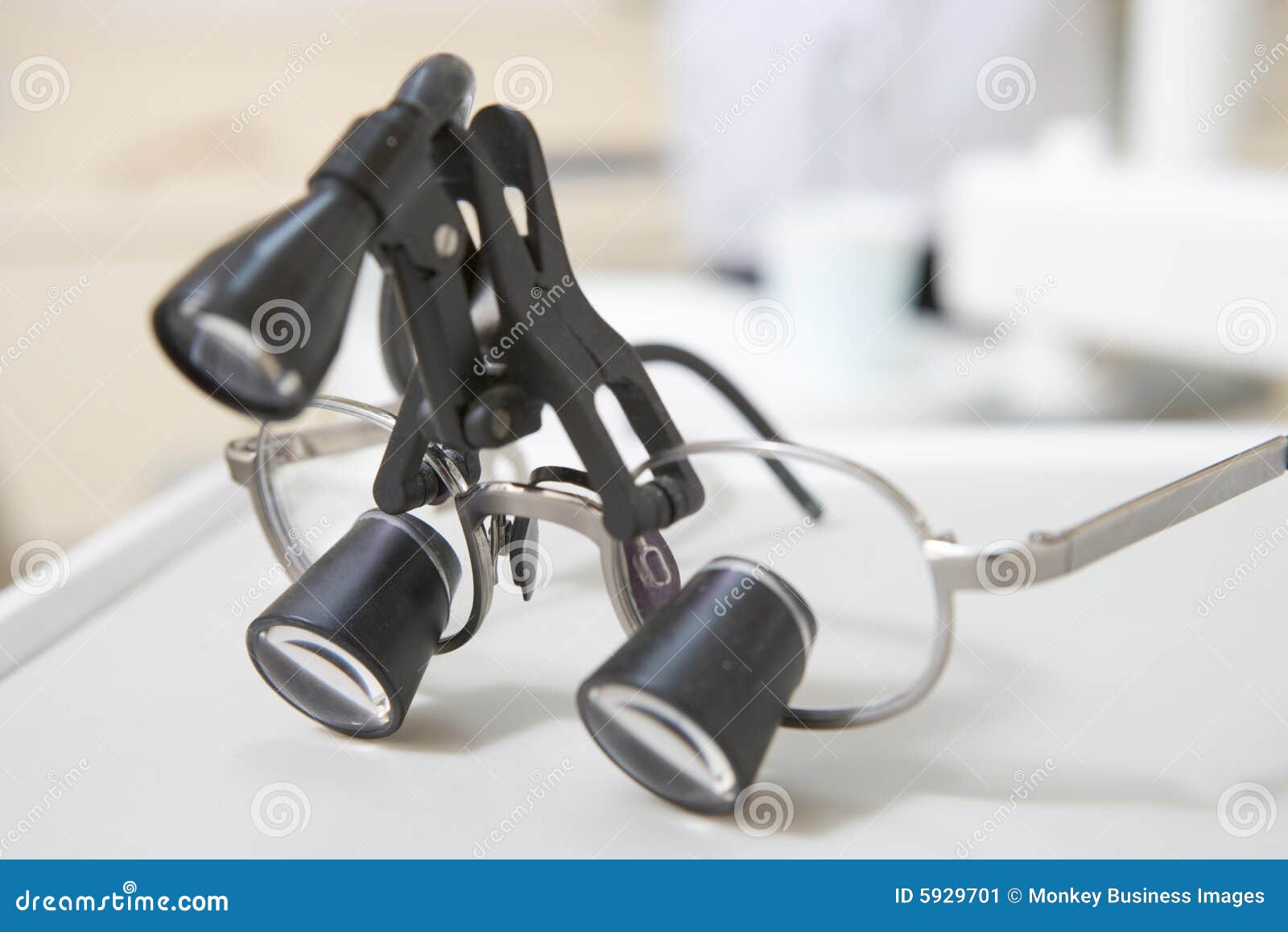 Dentist S Eye Piece with Light Stock Image Image of tools, vertical