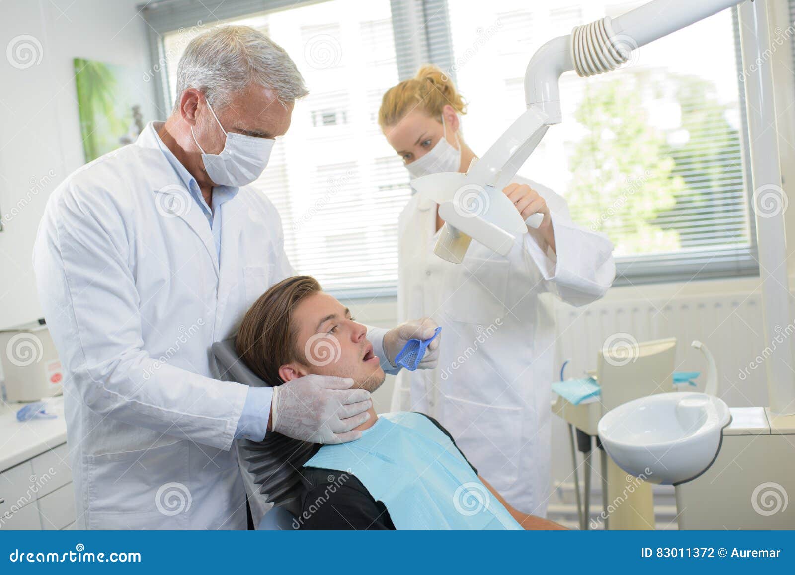 Dentist Taking Impressions Young Man`s Teeth Stock Photo Image of
