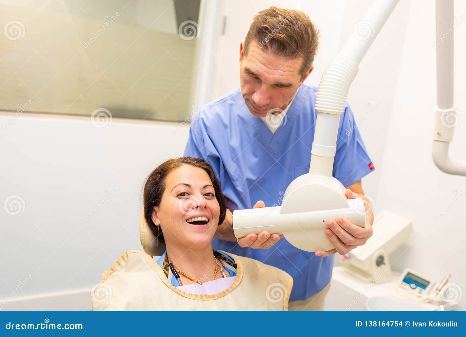 Dentist Taking a Teeth Radiography To a Patient Stock Photo Image of glove, clinic 138164754