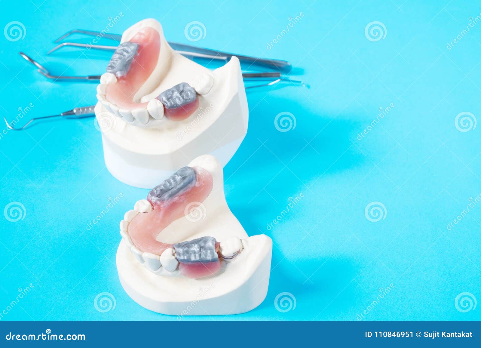 Dentist Tools and Prosthodontic Model. Stock Image Image of medical