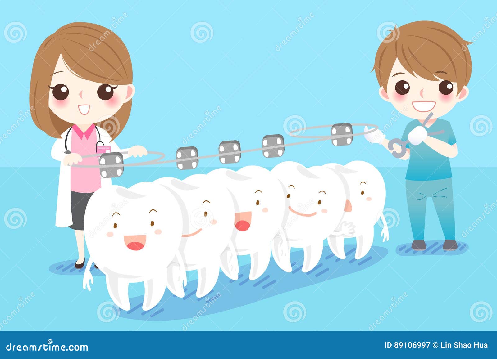 Dentist with white tooth stock vector. Illustration of doctor 89106997