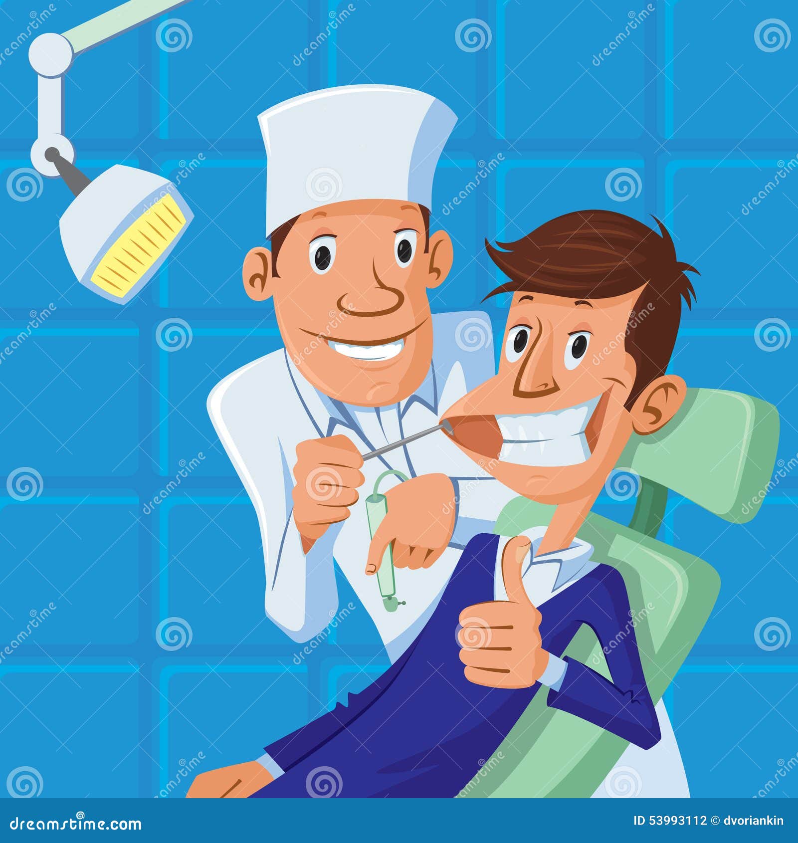 Dentista y paciente ilustración del vector. Ilustración de cliente -  53993112