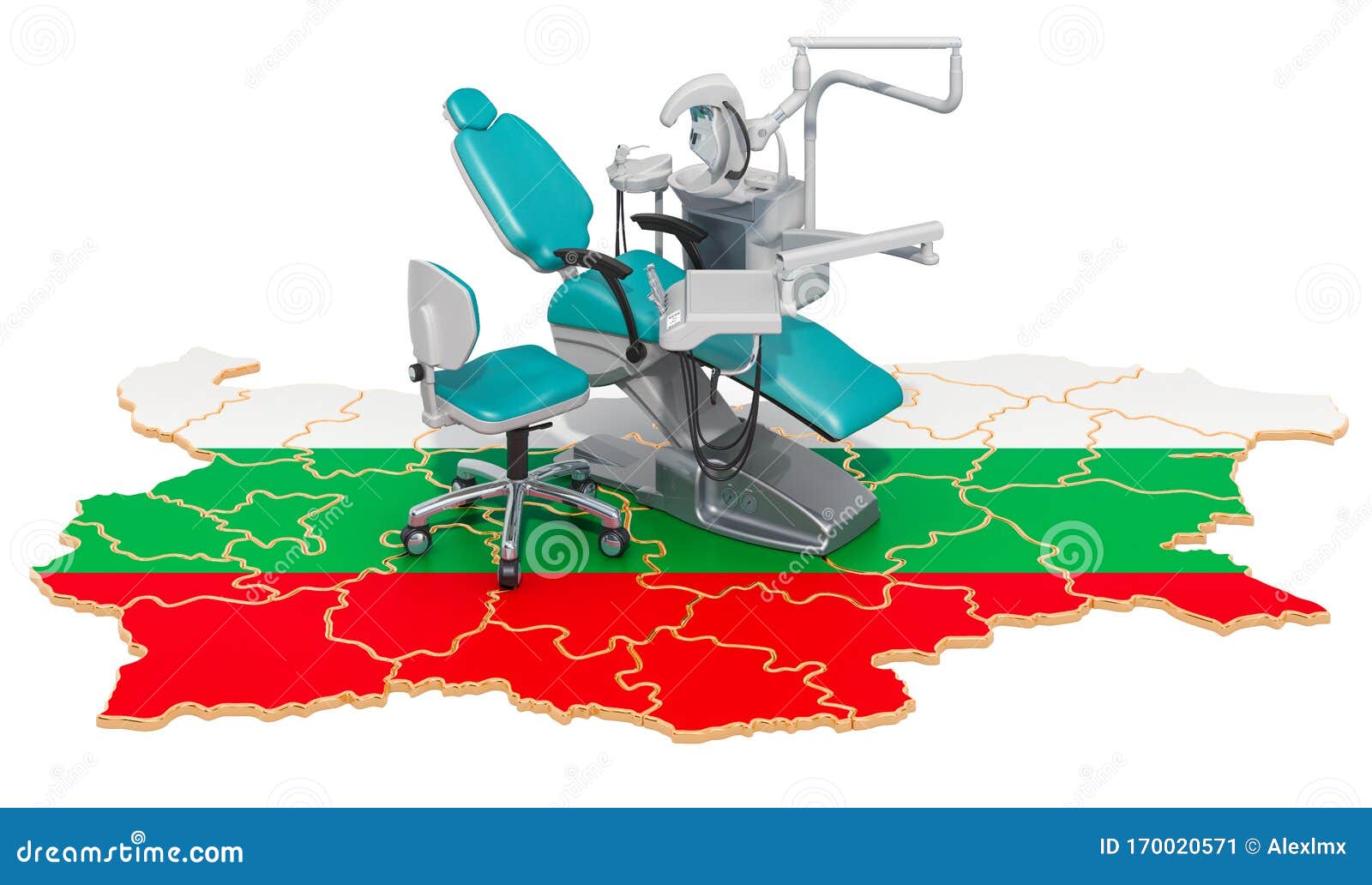 Dentistry in Bulgaria Concept, 3D Rendering Stock Illustration