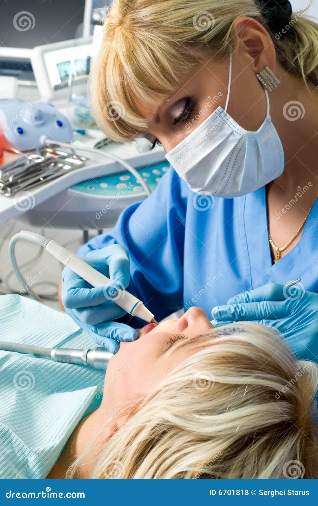 Dentistry, Drilling the Tooth Stock Photo Image of opened, rubber