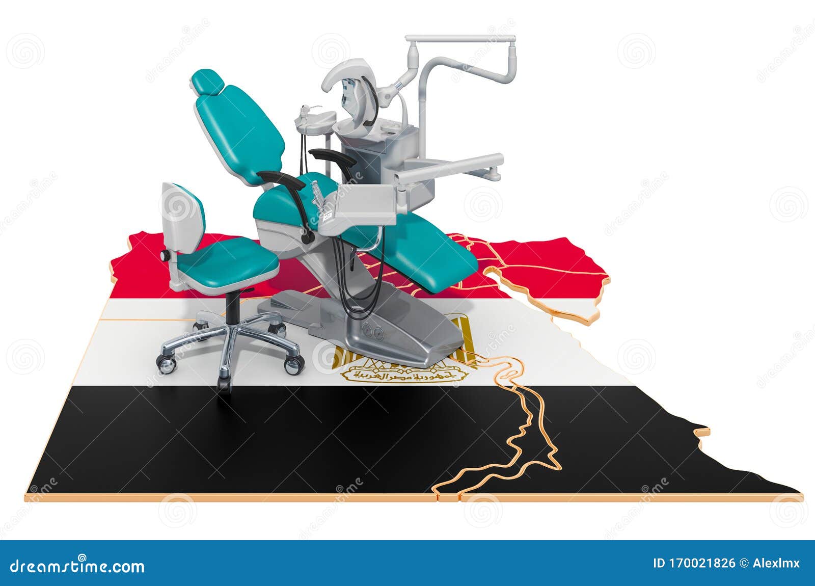 Dentistry in Egypt Concept, 3D Rendering Stock Illustration