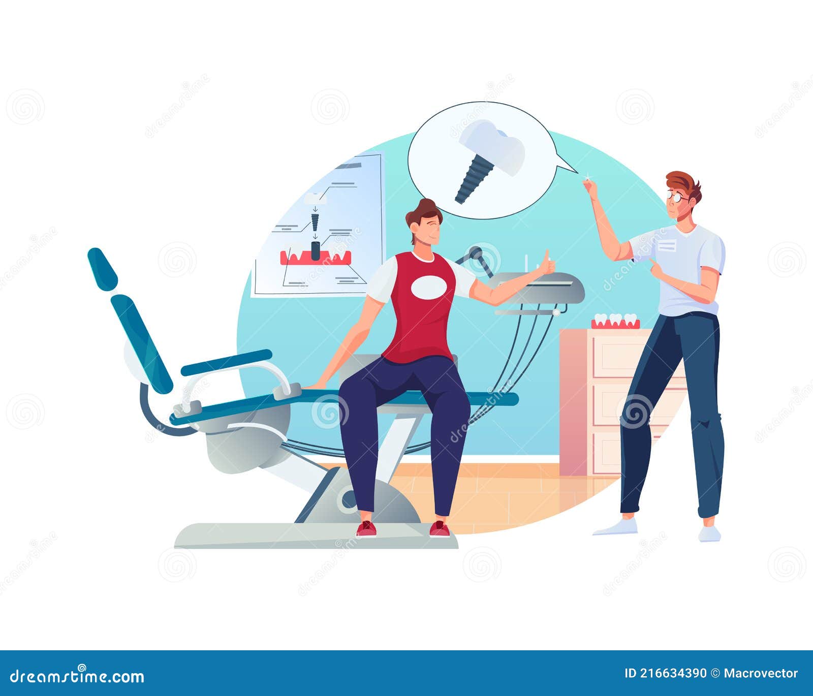 Dentistry Flat Composition stock vector. Illustration of work 216634390