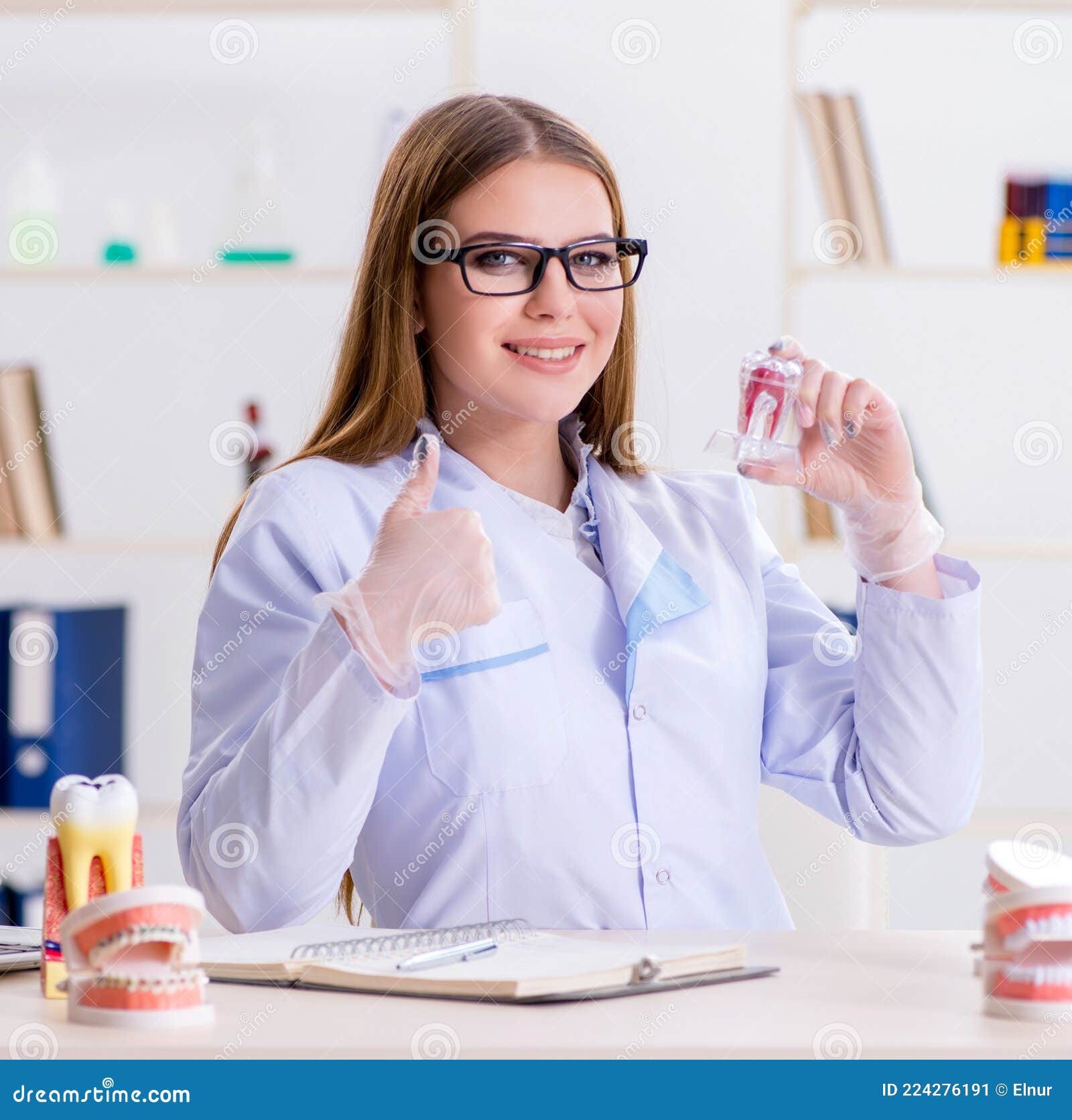 Dentistry Student Practicing Skills in Classroom Stock Image Image of