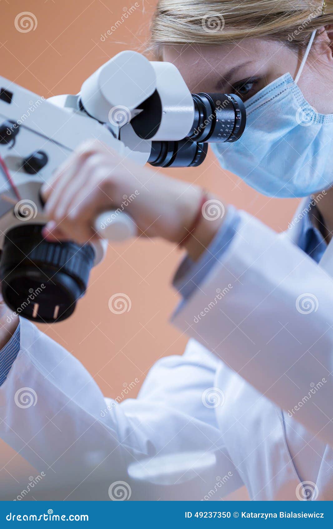 Dentistry Using Dental Microscope Stock Photo Image of smiling