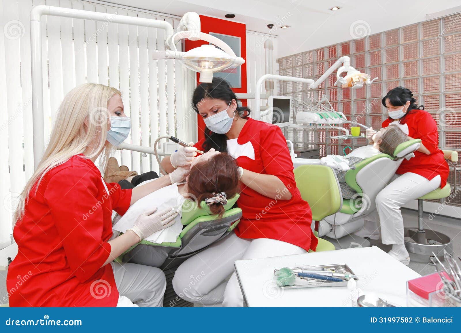 Dentists at work stock photo. Image of interior, device 31997582
