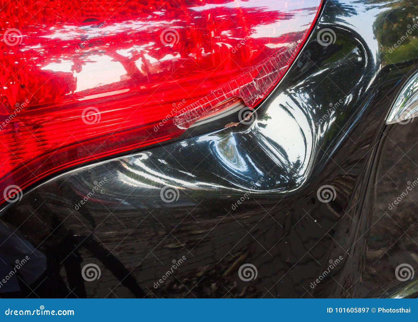 Dents and Broken Brake Light Stock Image Image of automobile, problem 101605897